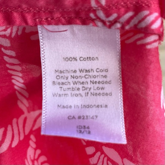 •Talbots• Lightweight Salmon/White Popover Top - Size Small - Picture 7 of 8